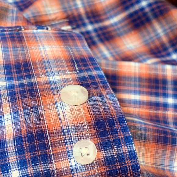 Ariat Pro Series Orange And Navy Western Style Button Up Shirt - Size XL EUC - Picture 8 of 9